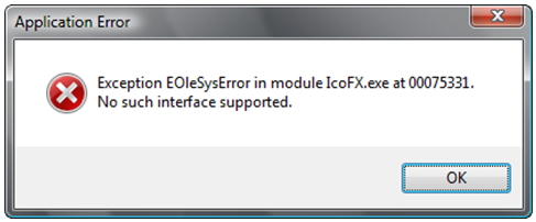 Exception eolesyserror in module xprogdesktop dll at 0009ac85 класс не зарегистрирован